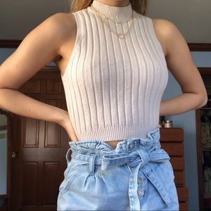 Mock neck, Cropped Sweater top